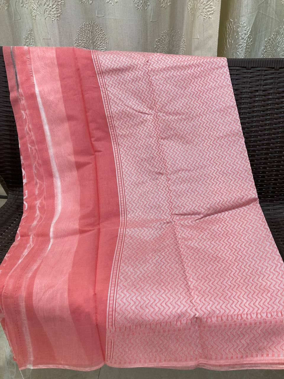 Pastel Pink Cotton Silk Saree