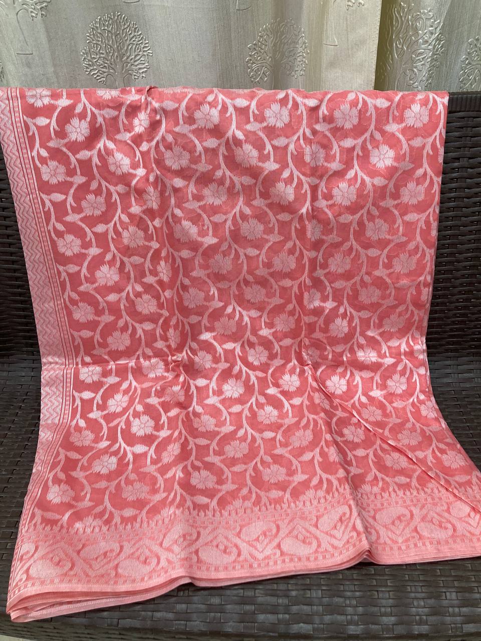 Pastel Pink Cotton Silk Saree